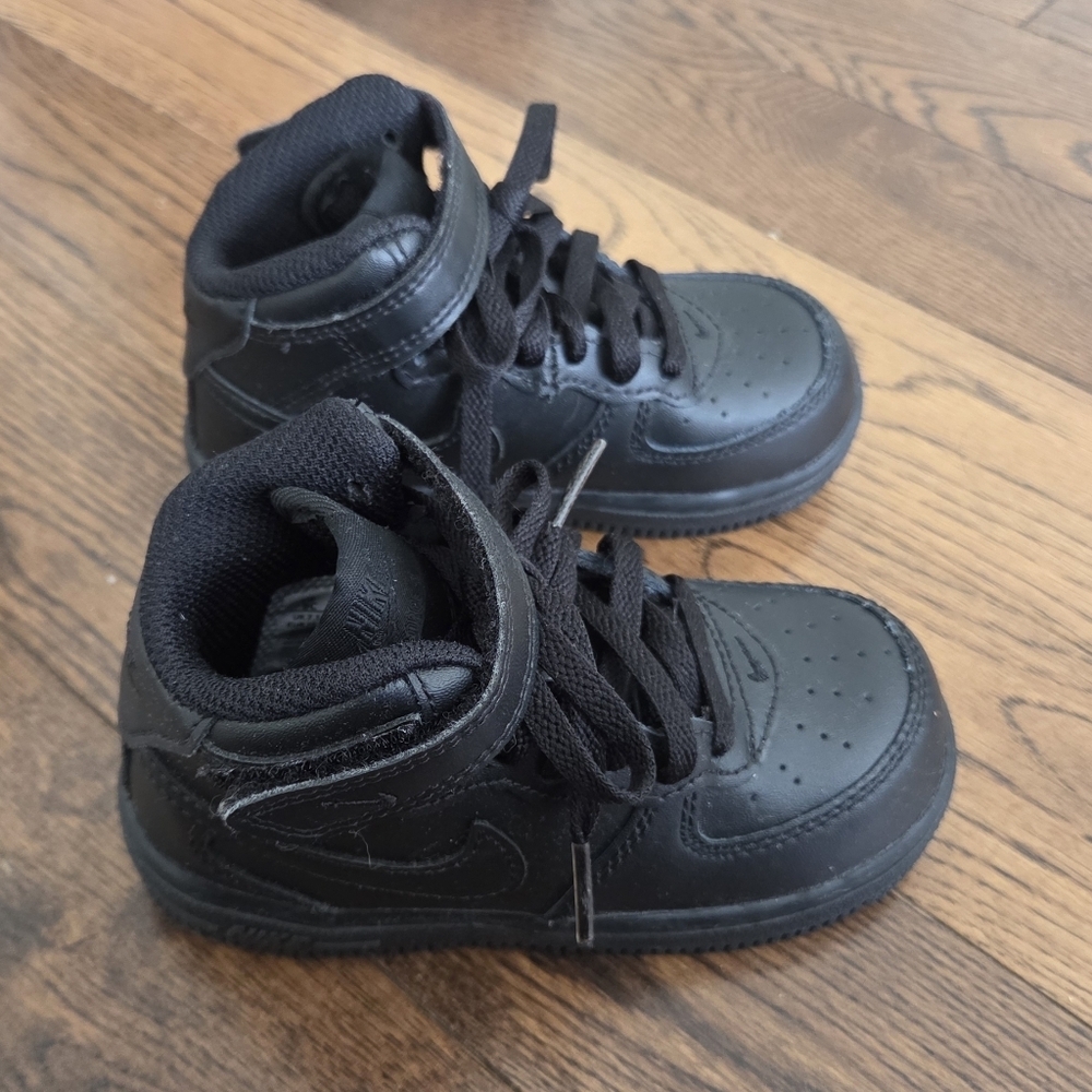Nike Air Force 1 Mid LE Toddler 'Triple Black Size 8c